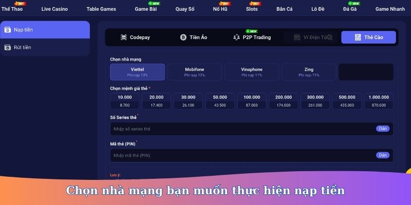nạp tiền Ball88