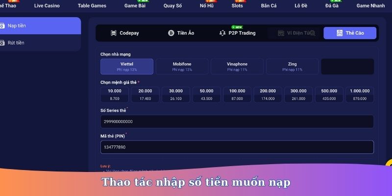nạp tiền Ball88